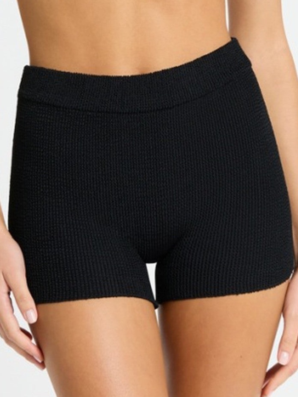 Bond Eye Australia Dom Biker Shorts Textured Crinkle Black ONE SIZE OS